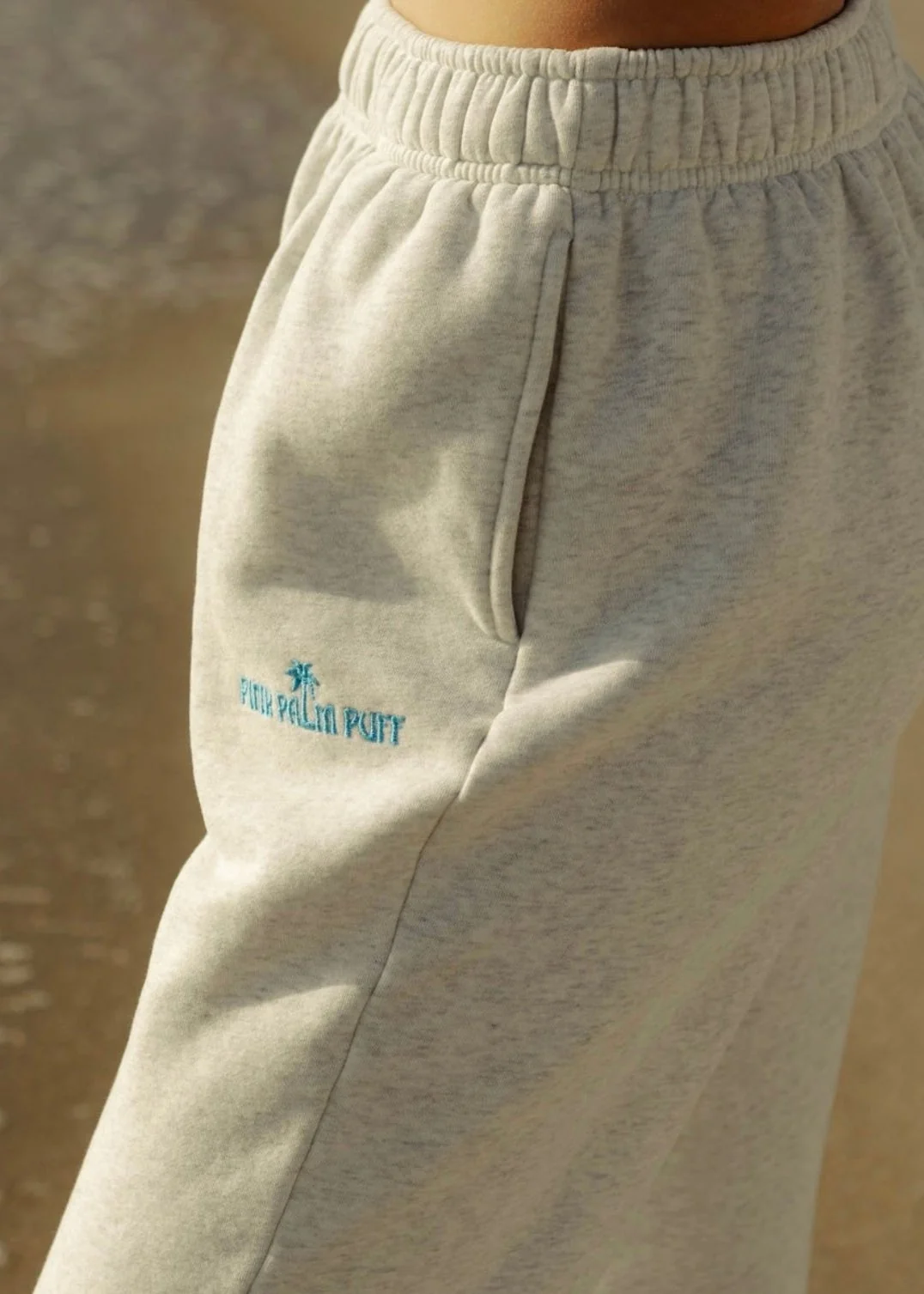 Puff Sweatpants in Heather White - Image 3